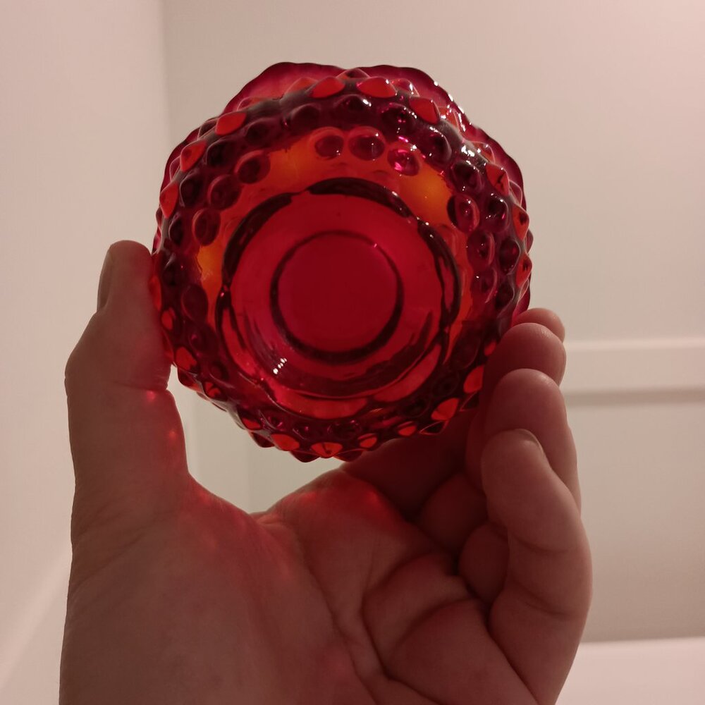 Vintage 1974 red hobnail fairy lamp light - Picture 3 of 9